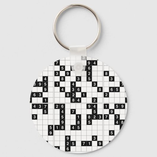 zwarte witte sudoku sleutelhanger (Voorkant)