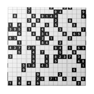 zwarte witte sudoku tegeltje