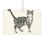 Zwarte Witte Tabby Kat Auto Geurverfrisser Luchtverfrisser (Achterkant)