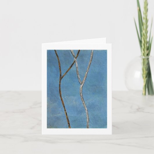 Zwarte & witte takken bij het blauwe abstracte kaart (Voorkant)