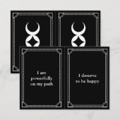 Zwarte Witte Tarotkaart Paar Bevestigingskaarten Save The Date (Voorkant / Achterkant)