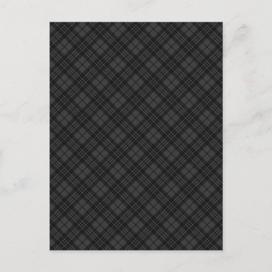 Zwarte witte tartan gevat winterkerstpatroon briefkaart (Voorkant)