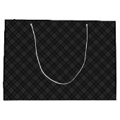 Zwarte witte tartan gevat winterkerstpatroon groot cadeauzakje (Achterkant)