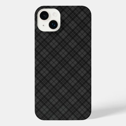 Zwarte witte tartan gevat winterkerstpatroon iPhone hoesje (Achterkant)