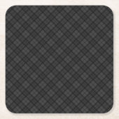 Zwarte witte tartan gevat winterkerstpatroon kartonnen onderzetters (Voorkant)