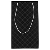 Zwarte witte tartan gevat winterkerstpatroon klein cadeauzakje (Achterkant)