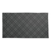 Zwarte witte tartan gevat winterkerstpatroon kussensloop (Achterkant)