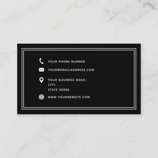 Zwarte witte taxichauffeur Chauffeur Airport Servi Visitekaartje (Achterkant)