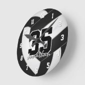 zwarte witte teamkleuren spelers naam volleybal ronde klok (Hoek)