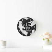 zwarte witte teamkleuren spelers naam volleybal ronde klok (Huis)