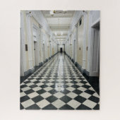 Zwarte Witte Tegel Hallway West Wing Legpuzzel (Verticaal)
