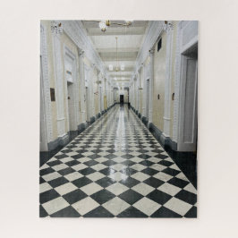 Zwarte Witte Tegel Hallway West Wing Legpuzzel