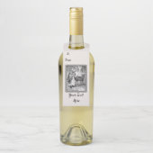  zwarte witte tekening rode sleehout omhuld flessenhanger (Op fles)