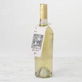  zwarte witte tekening rode sleehout omhuld flessenhanger (Schuin)