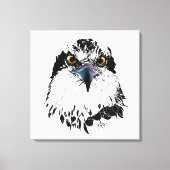 Zwarte witte tekening van een "koning van vogels"  canvas afdruk (Voorkant)