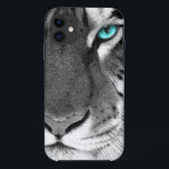 Zwarte witte tijger iPhone 11 hoesje<br><div class="desc">tijgeroog wit grijs zwart</div>