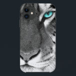 Zwarte witte tijger iPhone 11 hoesje<br><div class="desc">tijgeroog wit grijs zwart</div>