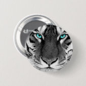 Zwarte witte tijger ronde button 5,7 cm (Voorkant /achterkant)