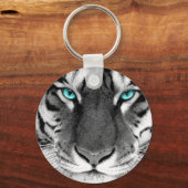 Zwarte witte tijger sleutelhanger (Voorkant)