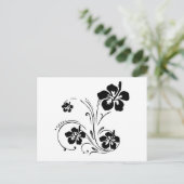 ZWARTE WITTE TROPISCHE STROOM GRAFISCHE VECTORPOST BRIEFKAART (Staand voorkant)