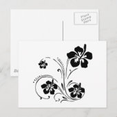 ZWARTE WITTE TROPISCHE STROOM GRAFISCHE VECTORPOST BRIEFKAART (Voorkant / Achterkant)