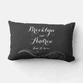 Zwarte Witte Trouwkussens met Op Maat Gemaakte Ini Kussen (Achterkant)