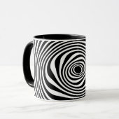 Zwarte witte twist mok (Voorkant links)