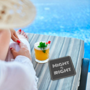 Zwarte witte typografie heeft misschien gelijk kartonnen onderzetters