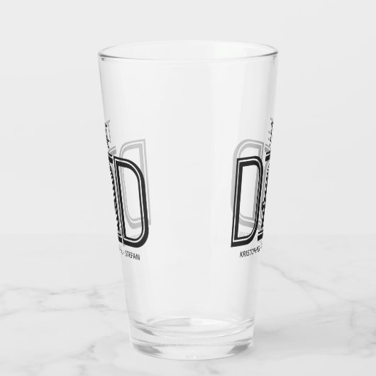 Zwarte witte typografie personaliseerde de vader glas (Links)