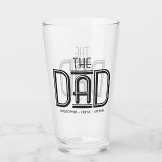 Zwarte witte typografie personaliseerde de vader glas