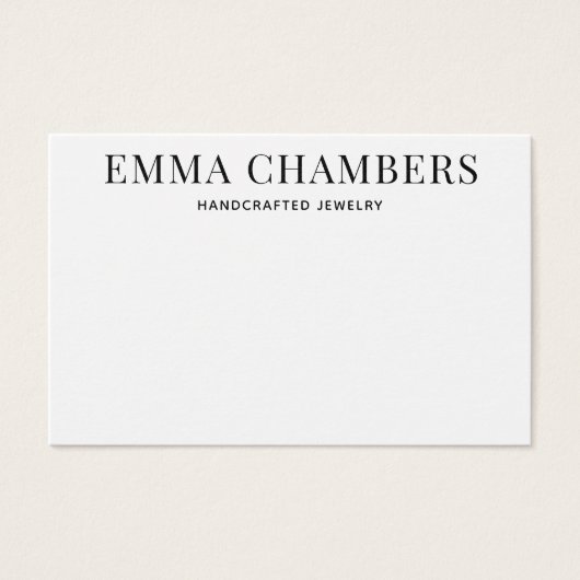 Zwarte witte Typografie voor oormerking Visitekaartje (Voorkant)