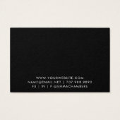 Zwarte witte Typografie voor oormerking Visitekaartje (Achterkant)