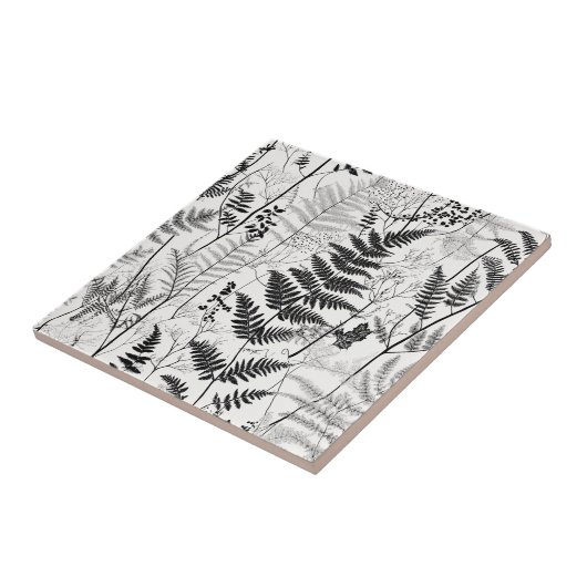  zwarte witte varen tegeltje (Zijkant)