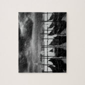 Zwarte witte  Venetië Canal Travel Legpuzzel (Verticaal)