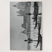 Zwarte witte  Venetië Canal Travel Legpuzzel (Verticaal)