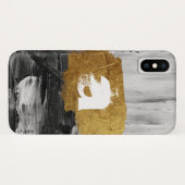 Zwarte witte verf met gepersonaliseerd Monogram Ho Case-Mate iPhone Case (Achterkant (horizontaal))