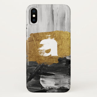 Zwarte witte verf met gepersonaliseerd Monogram Ho Case-Mate iPhone Case