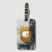 Zwarte witte verf met gepersonaliseerde Monogram L Bagagelabel (Voorkant (verticaal))