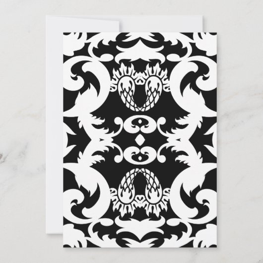 Zwarte witte verloving kaart (Achterkant)