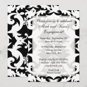 Zwarte witte verloving kaart (Voorkant / Achterkant)