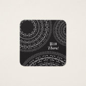 Zwarte & Witte Vierkante Notities voor het Schrijv Visitekaartjes (Voorkant)