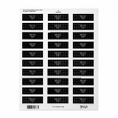 Zwarte Witte Vierkante Patroon Adreslabel Etiket (Full Sheet)