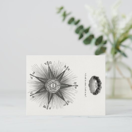 Zwarte witte Vintage Horoscoop zodiaal, astrologie Briefkaart (Staand voorkant)