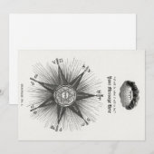 Zwarte witte Vintage Horoscoop zodiaal, astrologie Kaart (Voorkant / Achterkant)