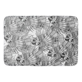 zwarte witte vis badmat