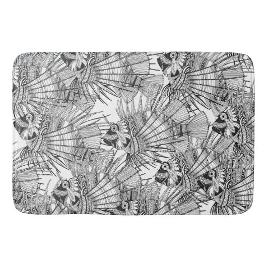 zwarte witte vis badmat (Voorkant)