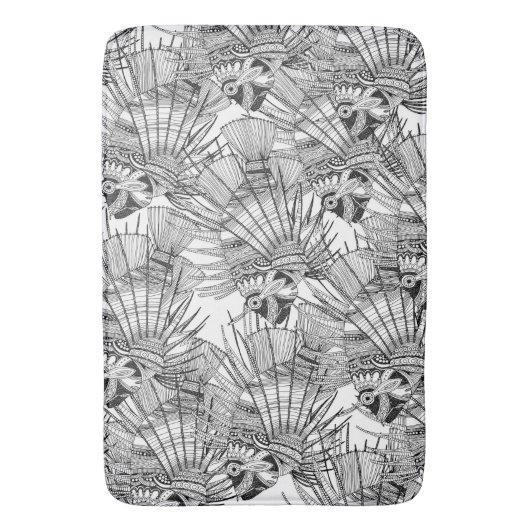 zwarte witte vis badmat (Voorkant Verticaal)