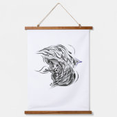 Zwarte Witte Vis Muur Kunst voor Interieur Hangend Wandkleed (Voorkant)