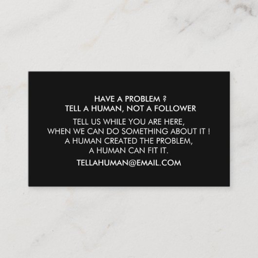 Zwarte witte visitekaartje voor psycholoog (Voorkant)