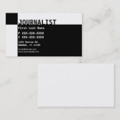 Zwarte witte visitekaartjes voor journalisten (Voorkant / Achterkant)